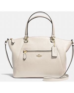 COACH Prairie Satchel In Pebble Leather - White