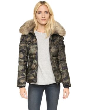 Sam. Camo Fur Freestyle Down Jacket - Green