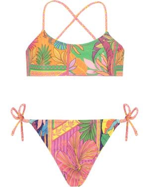 4giveness Bikini Top Incrocio Con Slip Laccetti - White