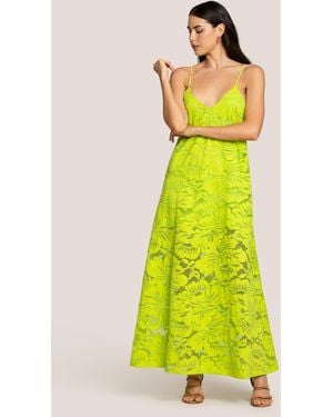 4giveness Abito Lungo Con Incrocio Blossom Lace - Yellow