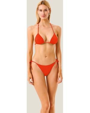 4giveness Triangolo E Slip Laccetti Insaccato Lurex Piquet - Orange