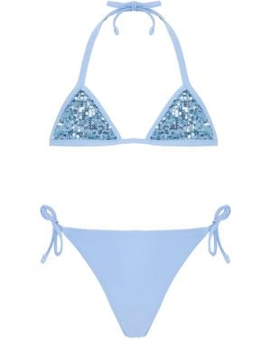 4giveness Bikini Triangolo Lacci - Blue