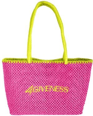 4giveness Borsa Cartapaglia Ricamo - Pink