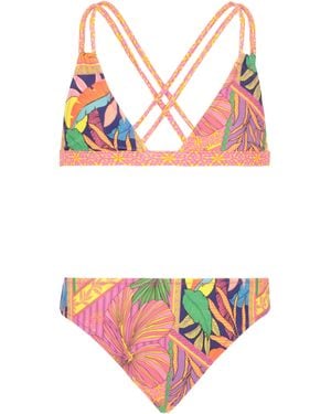 4giveness Bikini Triangolo Incrocio Con Slip Chiuso - White