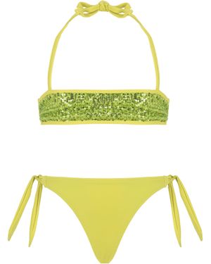4giveness Bikini Top Con Slip Fiocchi - Yellow