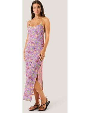 4giveness Abito Lungo Scollato Boho Chic - Pink