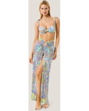 4giveness Gonna Lunga Cachemire Pastel - Blue