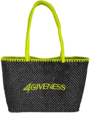 4giveness Borsa Promo Cartapaglia Ricamo - Blue