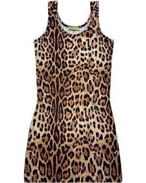 4giveness Abito Canotta Corto Leopard - Multicolor