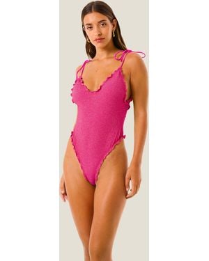 4giveness Intero Sbambolato Triangolo Color Lurex - Pink