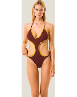 4giveness Costume Intero Color Croche - Orange
