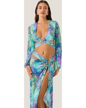 4giveness Top Anello Patch Animalier - Blue