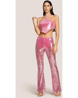 4giveness Pantaloni Pailettes - Rosa