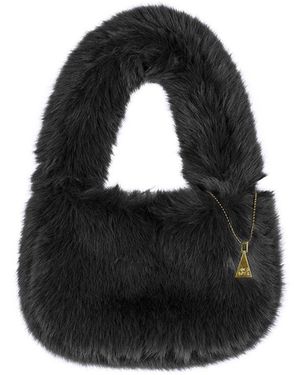 4giveness Borsa Midi Eco Pelliccia - Nero