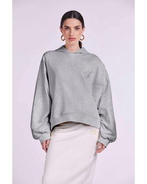 4giveness Hoodie And Embroidery "4Gvs" - Gray