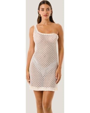 4giveness Abito Corto Natural Mesh - White