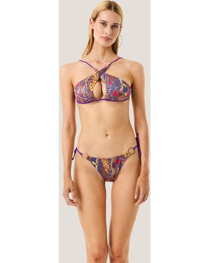 4giveness Top Incrocio + Slip Vita Alta Anello Lati Congo - Multicolor