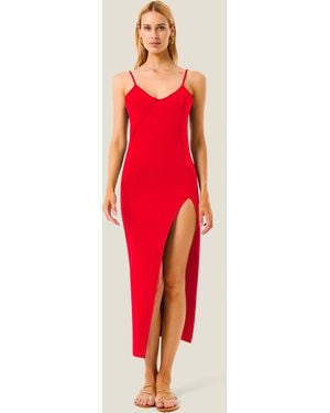4giveness Abito Lungo Soft Touch - Red