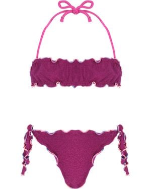 4giveness Bikini Fascia Con Slip Nodi Smambolato - Pink