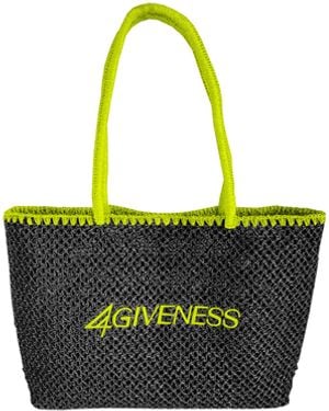 4giveness Borsa Promo Cartapaglia Ricamo - Blue