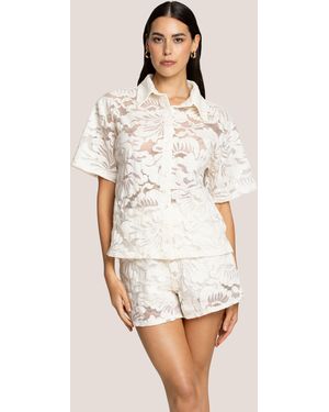 4giveness Camicia Manica Corta Blossom Lace - Natural