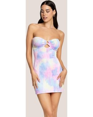 4giveness Abito Decolte Tie Dye Krincle - White