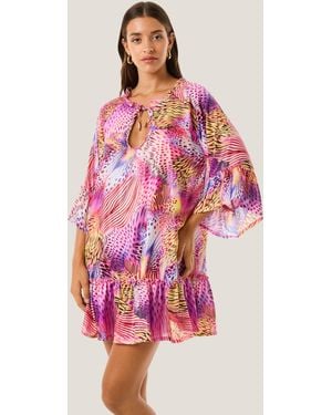 4giveness Abito Corto Butterfly - Red