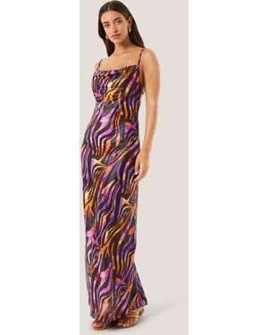 4giveness Abito Lungo Hypnotic Zebra - Pink