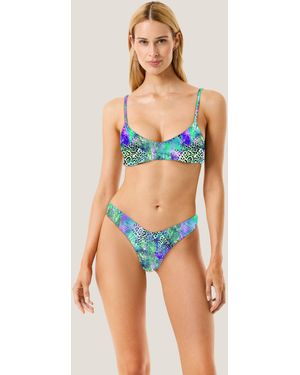4giveness Top E Slip Chiuso Patch Animalier - Blue