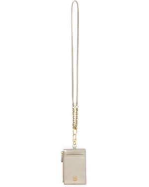 Tory Burch Robinson Metallic Lanyard Card Holder