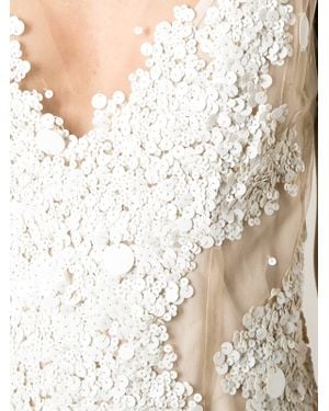 Amen Sheer Sequin Embellished Dress - White