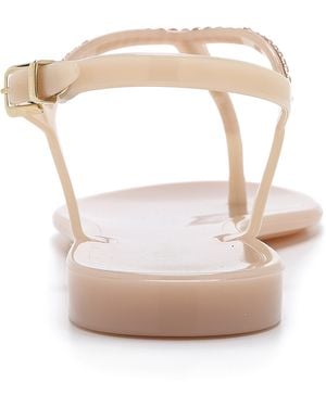 LK Bennett Lola Jewelled Jelly Sandals - Mist - Natural