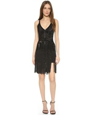 Hervé Léger Jadelyn Fringe Dress - Black
