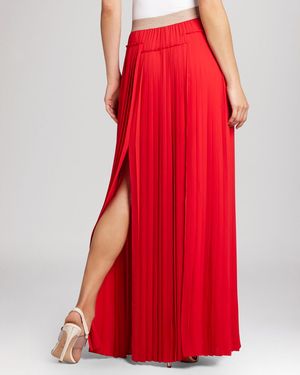 BCBGMAXAZRIA Bcbg Max Azria Maxi Skirt  Dillon Pleated Paneled - Red