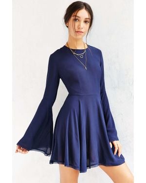 Ecote Sascha Bell Sleeve Dress - Blue