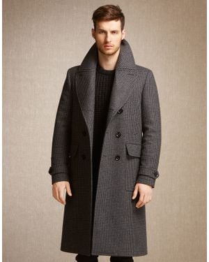 Belstaff Milford Coat In Black/charcoal Tweed
