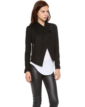 Helmut Lang Cropped Sonar Wool Jacket - Black