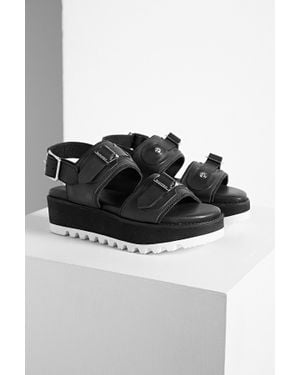 HUNTER Original Double Buckle Platform Sandal - Black