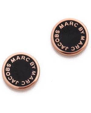 Marc By Marc Jacobs Enamel Logo Disc Stud Earrings - Black