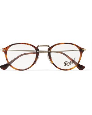 Persol Round-Frame Acetate And Metal Optical Glasses - Brown