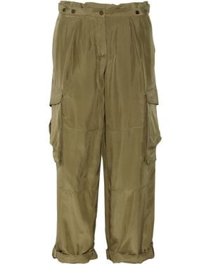 McQueen Silk Cargo Pants - Green