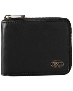 Fossil Estate Bifold Zippered Wallet - Black