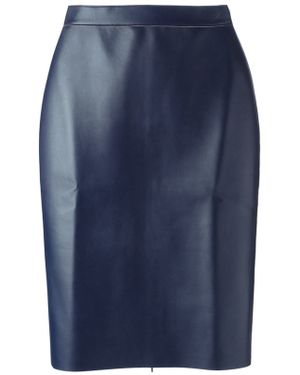 MSGM Faux Leather Pencil Skirt - Blue