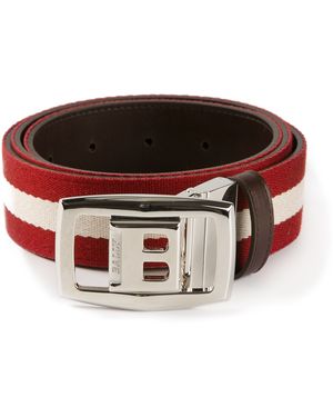Bally Striped Belt - Red