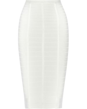 Hervé Léger Highwaisted Bandage Skirt - White