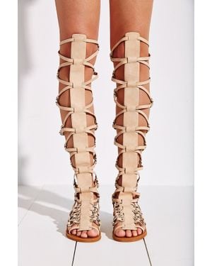 Jeffrey Campbell Buckle Gladiator Sandal - Natural