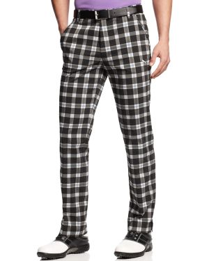 PUMA Drycell Plaid Tech Performance Golf Pants - White