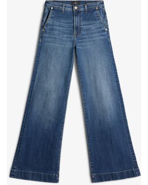 7 For All Mankind Modern Dojo Trouser Slim Illusion Royalty With Carpenter Details - Blue