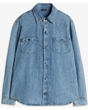 7 For All Mankind Shirt Indigo Linen Station - Blue