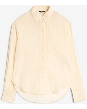 7 For All Mankind Oversize Button Down Shirt Voile Ivory - Natural